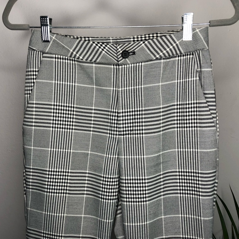 Cropped High Waisted Trouser - Plaid